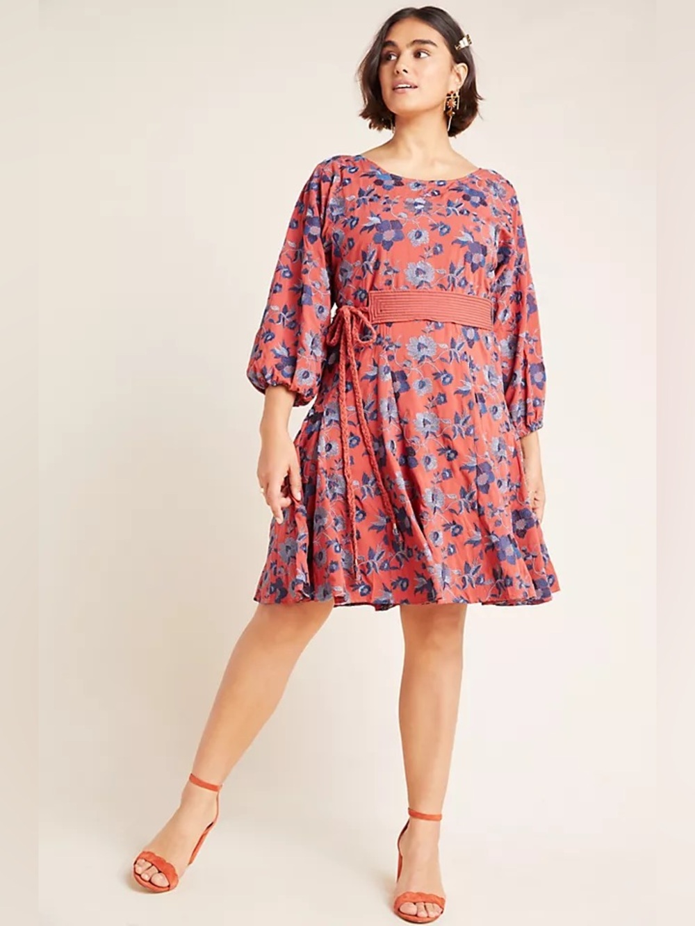 Anthropologie Juniper Embroidered Swing Dress sz. M